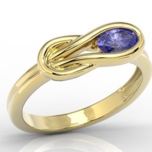 Pierścionek z żółtego złota z tanzanitem BP-69Z