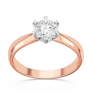 Pierścionek zaręczynowy z różowego i białego złota z cyrkonią AP-3668PB-C