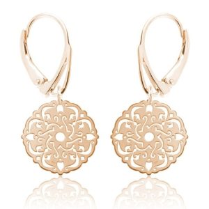 Kolczyki Rozeta Sophie - rose gold - angielskie zapięcie