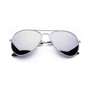 Klasyczne srebrne okulary Lustrzanki przeciwsłoneczne AVIATOR Pilotki