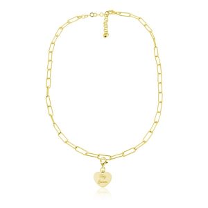 Naszyjnik Margot Love - Serce z grawerem - 24k złocenie - grawer