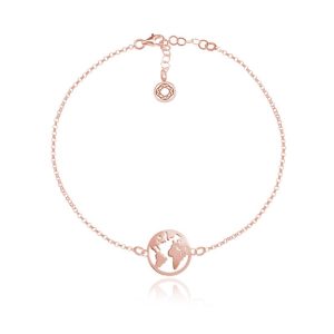 Bransoletka kula ziemska mapa - rose gold