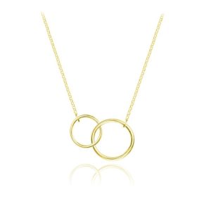 Naszyjnik damski ze srebra pr. 925 z dwoma kołami - 24k złocenie