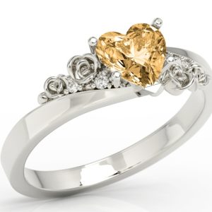 Pierścionek z topazem Swarovski Honey i diamentami AP-53B