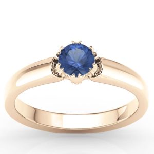 Pierścionek zaręczynowy z różowego złota z szafirem BP-2130P