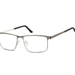 Okulary zerówki korekcyjne Nerd Prostokątne Flex 910F grafitowo-srebrne