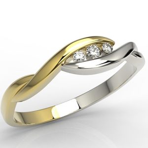 Pierścionek z żółtego i białego złota z brylantami AP-4304ZB