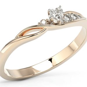 Pierścionek z różowego złota z cyrkoniami Swarovski BP-81P-C