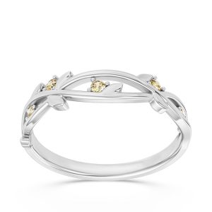 Pierścionek z białego złota z cytrynami CP-61B