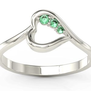 Pierścionek z białego złota ze szmaragdami BP-82B