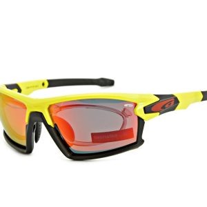 Żółte okulary sportowe z ramką korekcyjną Polaryzacyjne GOGGLE E558-1PR