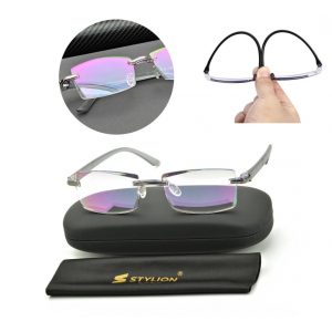 Bezramkowe gotowe okulary Minusy -0.50 przydymione z antyrefleksem ST321