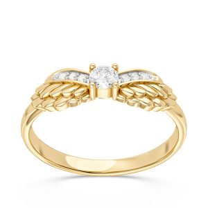 Pierścionek z żółtego złota z brylantem CP-62Z