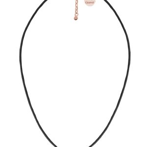 Naszyjnik Rzemień z okuciami - cienki - Grawer - rose gold