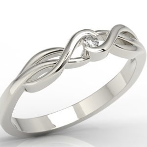 Pierścionek zaręczynowy z białego złota z brylantem AP-8803B