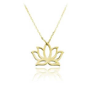 Srebrny naszyjnik Lotos - 24k złocenie