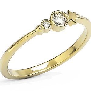 Pierścionek z żółtego złota z cyrkoniami Swarovski BP-6711Z-C