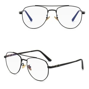 Czarne pilotki gotowe okulary zerówki do komputera z antyrefleksem 25122B ze skazą