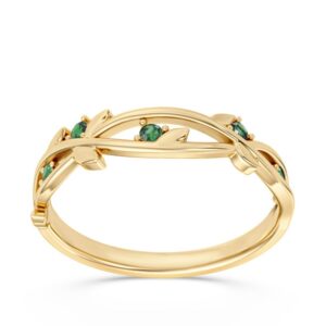 Pierścionek z żółtego złota ze szmaragdami CP-61Z
