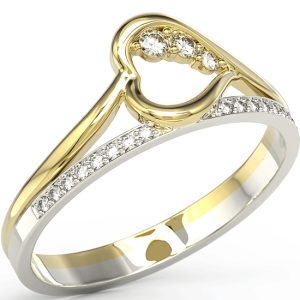 Pierścionek z żółtego i białego złota z brylantami BP-83ZB