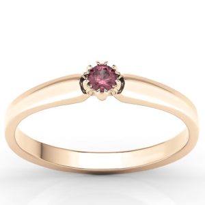Pierścionek zaręczynowy z różowego złota z rubinem BP-2110P