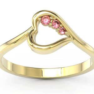 Pierścionek z żółtego złota z rubinami BP-82Z