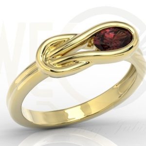 Zestaw: Pierścionek, kilczyki i wisiorek z żółtego złota z granatami BP-69Z-ZESTAW