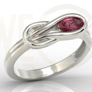 Zestaw: pierścionek, kolczyki i wisiorek z białego złota z rubinami BP-69B-ZESTAW