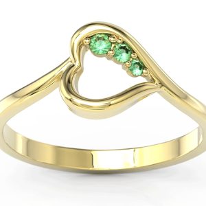 Pierścionek z żółtego złota ze szmaragdami BP-82Z