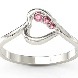 Pierścionek z białego złota z rubinami BP-82B