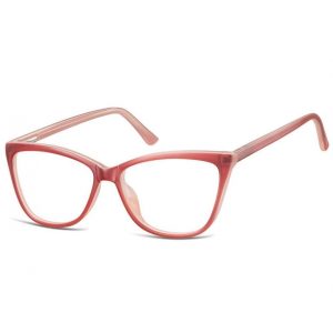 Okulary oprawki optyczne zerówki korekcyjne kocie oczy Sunoptic CP115E ciemnoczerwone