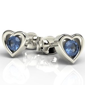 Kolczyki z białego złota z szafirami LPK-52B