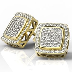 Kolczyki z żółtego złota z cyrkoniami LPK-64Z-R-C