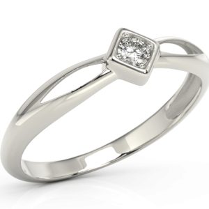 Pierścionek z białego złota z brylantem BP-6410B