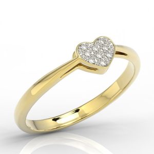 Pierścionek z żółtego złota z brylantami 0,045 ct wzór LP-40Z-R