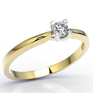 Pierścionek zaręczynowy z żółtego i białego złota z diamentami LP-8110ZB