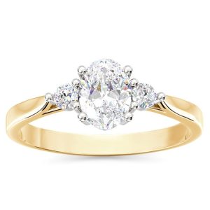 Pierścionek z żółtego i białego złota z topazem white i cyrkoniami AP-31ZB