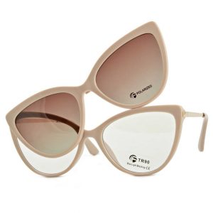 Blado różowe damskie kocie okulary do komputera z nakładką przeciwsłoneczną Clip-on 2593-2