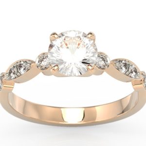 Pierścionek z różowego złota z zirconem i cyrkoniami BP-9380P-R-C