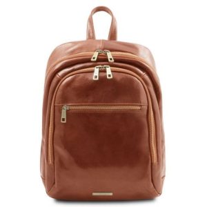 Tuscany Leather Perth - skórzany plecak z 2 przegrodami, kolor miodowy TL142049