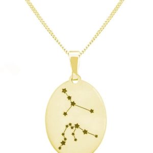 Naszyjnik srebrny dwa znaki zodiaku - 24k złocenie - grawer