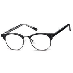 Okulary zerówki owalne oprawki korekcyjne 879B czarny/grafitowy