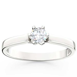 Pierścionek zaręczynowy z białego złota z brylantem LP-8027B