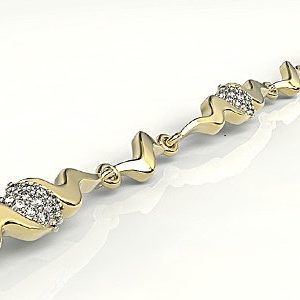 Bransoleta z żółtego złota z diamentami model LPBr-20Z-R