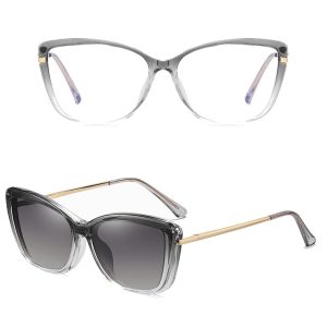 Damskie okulary do komputera z nakładką przeciwsłoneczną Clip-on 25117D