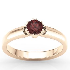 Pierścionek zaręczynowy z różowego złota z granatem BP-2130P