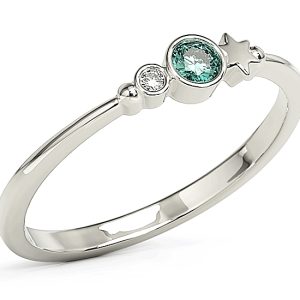 Pierścionek z białego złota z cyrkoniami Swarovski Mieta BP-6711B-C/MINT