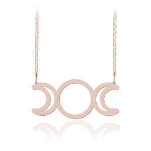 Naszyjnik Potrójna Bogini - Księżyc Fazy - rose gold