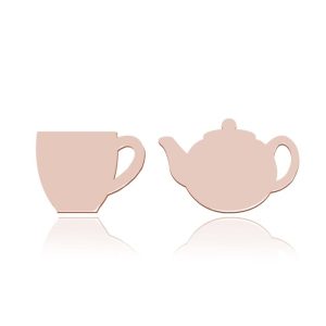 Srebrne kolczyki Filiżanka i Dzbanek - rose gold