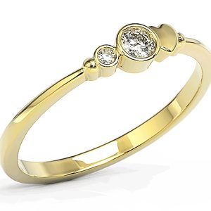 Pierścionek z żółtego złota z brylantami BP-6811Z